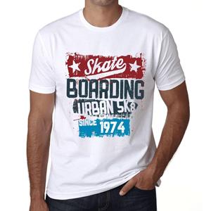 Ultrabasic Vintage T-shirt voor heren Grafisch T-shirt Urban Skate Sinds 1974 Wit