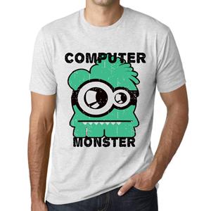 Ultrabasic Heren Vintage T-shirt Grafisch T-shirt Computer Monster Vintage Wit