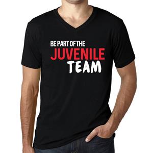 Ultrabasic Heren Vintage T-shirt Grafisch T-shirt V-hals Maak deel uit van het jeugdteam Diepzwarte witte tekst