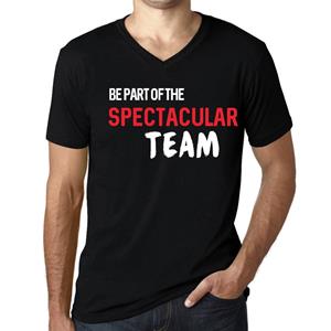 Ultrabasic Vintage T-shirt voor heren Grafisch T-shirt V-hals Maak deel uit van het spectaculaire team Diepzwarte witte tekst