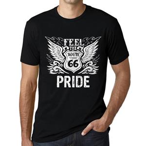 Ultrabasic Heren Vintage T-shirt Grafische T-shirt Voel de trots Diepzwarte witte tekst