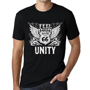 Ultrabasic Heren Vintage T-shirt Grafische T-shirt Voel de eenheid Diepzwarte witte tekst