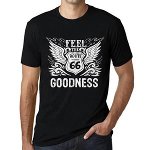 Ultrabasic Heren Vintage T-shirt Grafische T-shirt Voel de goedheid Diepzwarte witte tekst