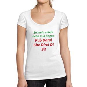 Ultrabasic  T-shirt Femme col Rond Decollete Se Mela Chiedi Nella Mia Lingua