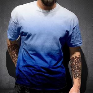ForYourBeauty Zomergradiënt 3D-printen Tees Man Digitale print T-shirt met korte mouwen voor heren Plus maten