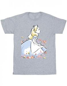 Disney Heren Alice In Wonderland Sketch Bloemen T-shirt