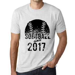 Ultrabasic Heren Vintage T-shirt Grafisch T-shirt Softbal Sinds 2017 Vintage Wit
