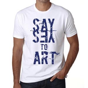 Ultrabasic Vintage T-shirt voor heren, grafisch T-shirt Zeg ja tegen Art White