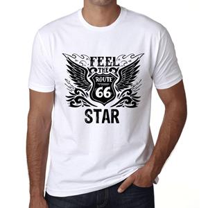 Ultrabasic Vintage T-shirt voor heren Grafisch T-shirt Voel de ster Wit