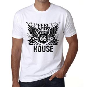 Ultrabasic Vintage T-shirt voor heren Grafisch T-shirt Voel het huis wit