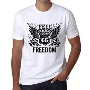 Ultrabasic Vintage T-shirt voor heren Grafisch T-shirt Voel de vrijheid Wit