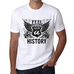 Ultrabasic Vintage T-shirt voor heren Grafisch T-shirt Voel de geschiedenis Wit