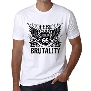 Ultrabasic Vintage T-shirt voor heren Grafisch T-shirt Voel de brutaliteit Wit