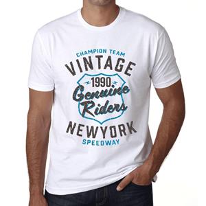 Ultrabasic Heren Vintage T-shirt Grafisch T-shirt Echte Ruiters 1990 Wit