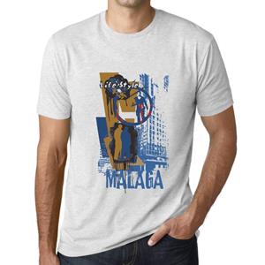 Ultrabasic Vintage T-shirt voor heren Grafisch T-shirt Malaga Lifestyle Vintage Wit