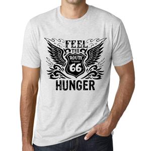 Ultrabasic Vintage T-shirt voor heren Grafisch T-shirt Voel de honger Vintage Wit