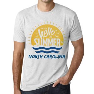Ultrabasic Vintage T-shirt voor heren, grafisch T-shirt Tijd om hallo te zeggen tegen de zomer in North Carolina Vintage White