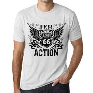 Ultrabasic Vintage T-shirt voor heren Grafisch T-shirt Voel de actie Vintage Wit