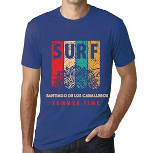 Ultrabasic Heren Vintage T-shirt Grafisch T-shirt Surf Zomertijd Santiago DE Los CABALLEROS Koningsblauw