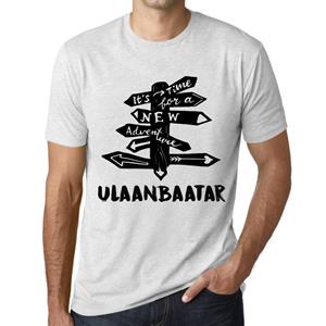 Ultrabasic  Homme T-shirt Graphique Tijd voor nieuwe avonturen Ulaanbaatar White Smoke