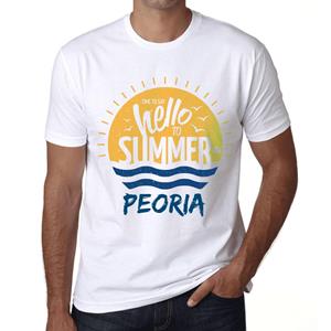 Ultrabasic Vintage T-shirt voor heren, grafisch T-shirt Tijd om hallo te zeggen tegen de zomer in Peoria White