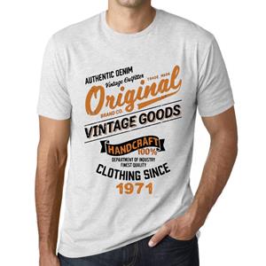 Ultrabasic Vintage T-shirt voor heren Grafisch T-shirt Vintage goederen sinds 1971 Vintage wit