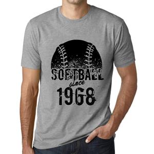 Ultrabasic Heren T-shirt Grafisch Softbal Sinds 1968 Gris Chine