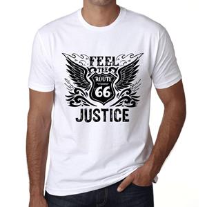 Ultrabasic Vintage T-shirt voor heren Grafisch T-shirt Voel de rechtvaardigheid Wit
