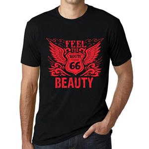 Ultrabasic Heren Vintage T-shirt Grafische T-shirt Voel de schoonheid Diepzwarte rode tekst