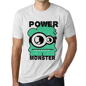 Ultrabasic Heren Vintage T-shirt Grafisch T-shirt Power Monster Vintage Wit