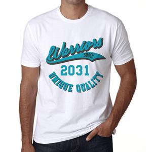 Ultrabasic Vintage T-shirt voor heren Grafisch T-shirt Warriors Since 2031 Wit