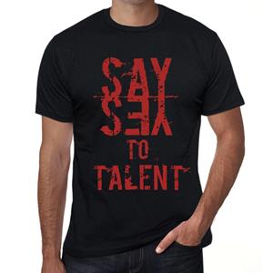 Ultrabasic Vintage T-shirt voor heren, grafisch T-shirt Zeg ja tegen talent diepzwart