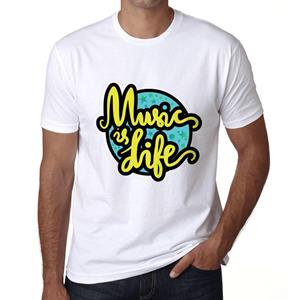 Ultrabasic Grafisch T-shirt voor heren Music is Life Wit