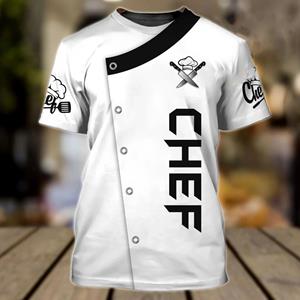 Xin nan zhuang Heren T-shirt Chef Breed Oversized Tops Punk 3D Print T-shirt Mannelijk Casual Mode Zomer Ronde Hals Korte Mouw Dagelijks 6XL