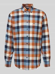 FYNCH-HATTON Regular fit vrijetijdsoverhemd van viscose met borstzak