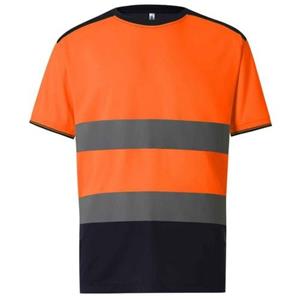 Yoko heren tweekleurig hi-vis T-shirt 3XL Vloot/oranje