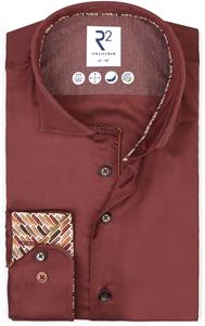 R2 Amsterdam R2 Overhemd Fine Twill Rood