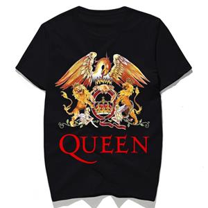FT T Shirts Plus Size Queen Band Heren T-shirt Kroon Bedrukking Koppel Kleding Zomer T-shirt Casual O-hals Tops Lovers Graphics T-shirt XS zwart