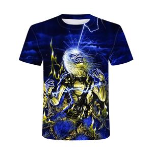 Baibao QIQI Heavy Metal Skull Man T-shirt Punk Festival Rock 3D digitaal printen Casual shirt Oversized hiphop korte mouw O-hals Top Tees L