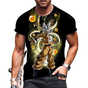 Baibao QIQI Heren T-shirt 2024 Dragon Ball Z Kleding Oversized Heren T-shirt Korte Mouw Shirts Essentials Tops Hoge Kwaliteit Vegeta Goku Nieuw XS