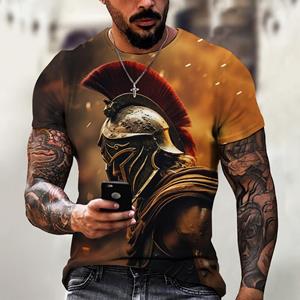 ETST 07 Sparta Grafische Tee Heren T-shirt voor Mannen Kleding Oversized T-shirt Man T-shirt 3D Print Zomer Tops Casual Korte Mouw straat L