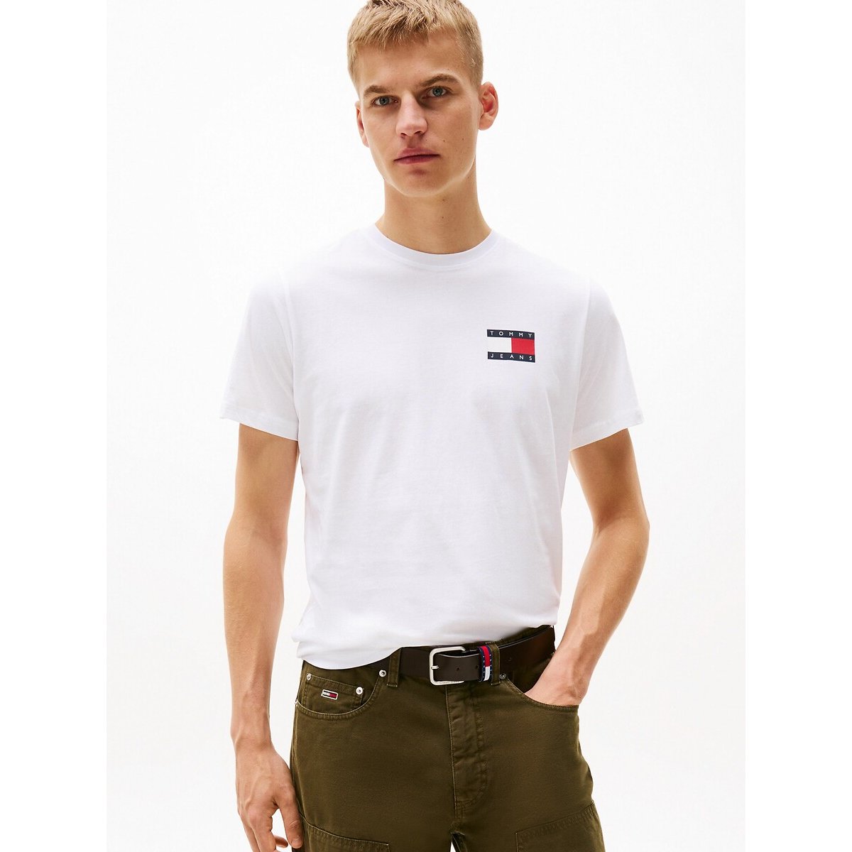 TOMMY JEANS T-shirt TJM SLIM ESSENTIAL FLAG TEE EXT