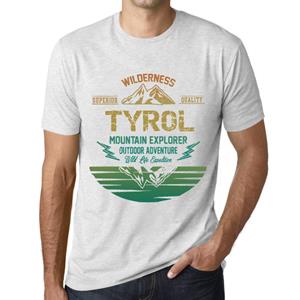 Ultrabasic Heren Vintage T-shirt Grafisch T-shirt Mountain Explorer Tirol Vintage Wit XS anti-flash witte kleur