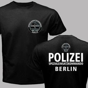 FT T Shirts Duitse Staatspolitie Swat Force Sek Spezialeinsatzkommando Polizei Mannen T-shirt Korte Casual 100% Cottonhirts S zwart