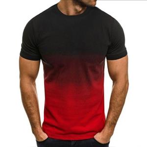ETST 03 Zomer Populaire Heren T-shirt Dunne Losse Korte Mouw Herenmode Gradiënt Serie 3D Gedrukt Ronde Kraag Vrije Tijd Oversized top S