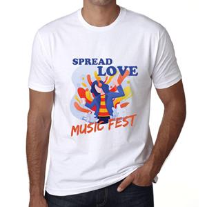Ultrabasic Grafisch T-shirt voor heren Music Fest Spread Love Wit XS wit