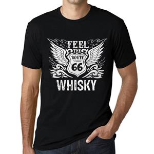 Ultrabasic Heren Vintage T-shirt Grafisch T-shirt Voel de whisky diep zwart witte tekst XS zwart