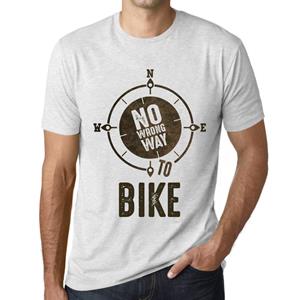 Ultrabasic Heren Vintage T-shirt Grafisch T-shirt Geen verkeerde manier Fiets Vintage Wit XS anti-flash witte kleur