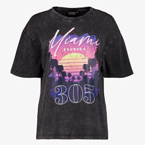 TwoDay dames T-shirt met acid wash en print
