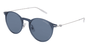 MONTBLANC MB0097S Mannen Zonnebril, blauw transparant